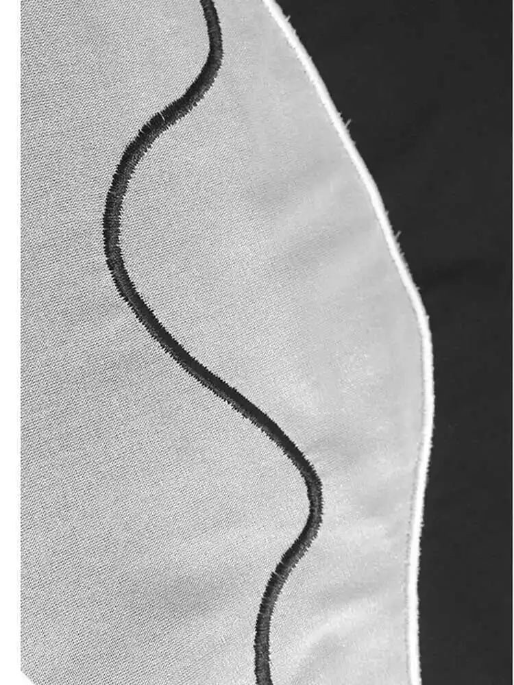 Women Black White Color-block Big Size Casual Blouse New Lapel Long Sleeve Shirt Fashion Tide Spring Autumn 2025 1DH6909