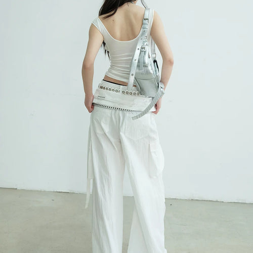 Load image into Gallery viewer, High Waist Black Double Layer Pocket Pleated Long Wide Leg Pants New Trousers Women Fashion Spring Autumn 2025 1DJ0691
