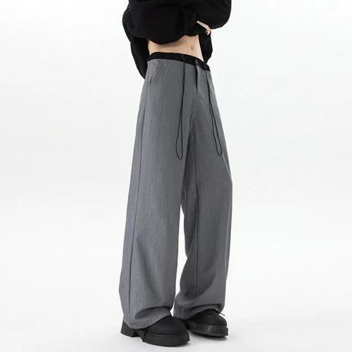 Load image into Gallery viewer, Men's New American Handsome Suit Pants Lace-up Contrasting Color Trendy Full Length Male Trousers Spring 2025 9W1397
