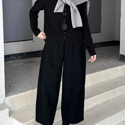 Load image into Gallery viewer, High Elastic Waist Gray Brief Shaped Thick Wide Leg Pants New Trousers Women Fashion Tide Autumn Winter 2025 1DH9205
