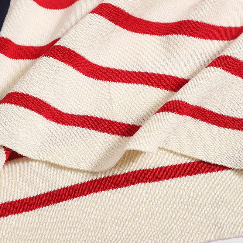 Summer Black White Striped Long Dress Women Red Patchwork Elegant Short Sleeve Fashion Single Breasted Holiday Dresses 2024 New