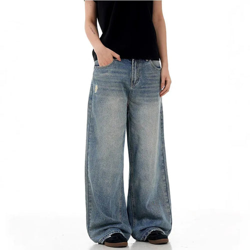 Load image into Gallery viewer, Men Jeans New American Style High Street Stylish Loose Cat Whisker Wide Leg Male Denim Pants Casual Handsome Trendy 9W1718
