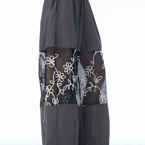 Load image into Gallery viewer, High Elastic Waist Black Grid Hollow Out Thin Wide Leg Pants New Trousers Women Fashion Tide Spring Autumn 2025 1DJ1246
