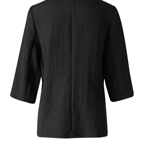 Load image into Gallery viewer, Women Black Thin Elegant Single Button Blazer New Lapel Half Sleeve Jacket Fashion Tide Spring Summer 2025 CPG3268
