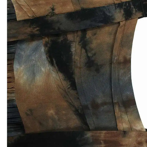 Load image into Gallery viewer, Women Tie Dye Pleated Big Size Casual Strap Dress New Square Collar Sleeveless Fashion Tide Spring Autumn 2025  1DH6611
