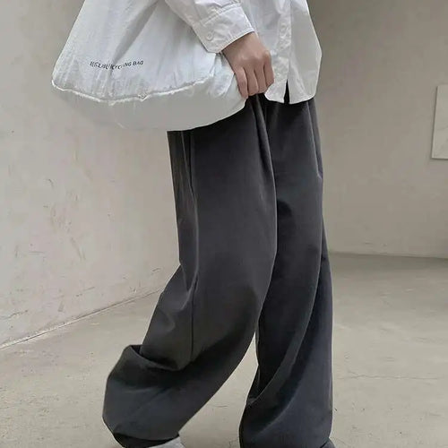 Load image into Gallery viewer, High Waist Gray Brief Pleated Long Wide Leg Elegant Pants New Trousers Women Fashion Tide Spring Autumn 2025 1DH8360
