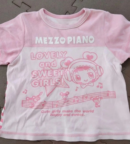 Japanese Kawaii Cartoon Print Tshirts 2025 Summer Women Y2k Aesthetic Grunge Patchwork Tees Harajuku Casual Loose Fairy T-shirt