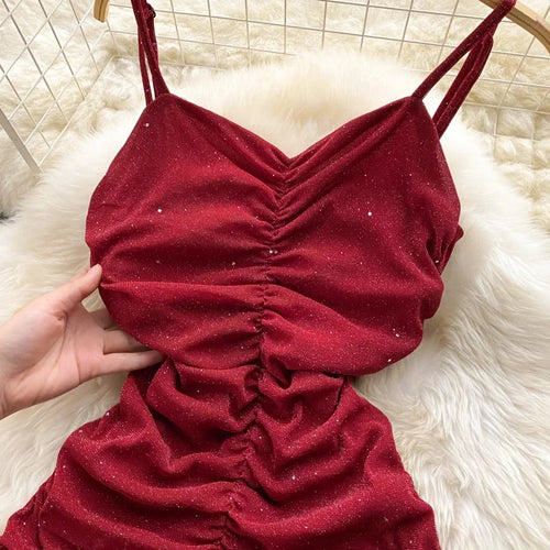 Load image into Gallery viewer, Evening Party Women Mermaid Dress Summer 2024 Ruched Backless Sexy Elegant Ladies French Style Solid Long Dresses
