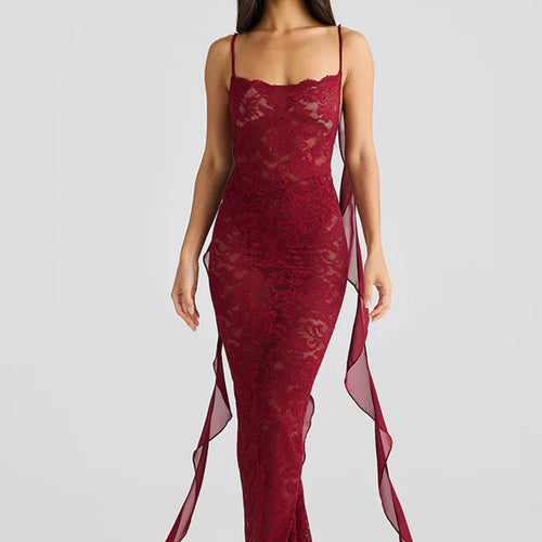 Load image into Gallery viewer, Sexy Sleeveless Lace Patchwork Print Women Backless Party Evening Dress 2024 New Trailing Long Skirt Flowing Vestido
