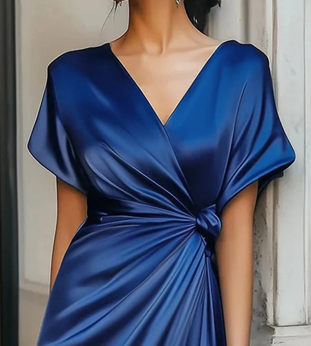 Asymmetric Banquet Dresses for Women Summer Fall V-neck Wedding Guest Dresses Elegant Birthday Maxi Dresses Woman 2025