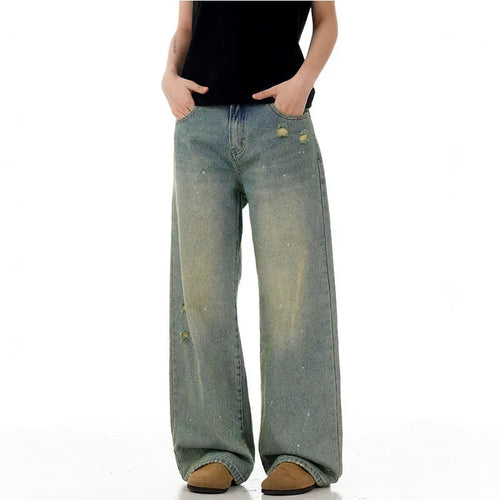 Load image into Gallery viewer, Men's Jeans New High Street  American Style Cat Whisker Stylish Distressed Denim Pants Straight Leg Male Trousers 9W1720
