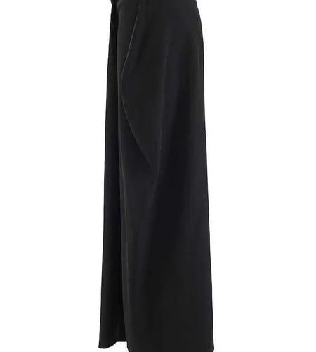 High Waist Black Button Irregular Shaped Elegant Midi Half-body Skirt Women Fashion Tide New Spring Autumn 2025 CPG1938