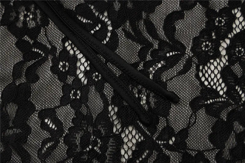 Mesh Lace Ruffled Sexy Maxi Dress For Women Gown Black Hollow Out Sleeveless Thigh High Split Club Long Dress Vestido