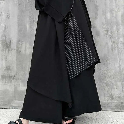 Load image into Gallery viewer, High Elastic Waist Black Striped Irregular Wide Leg Pants New Trousers Women Fashion Tide Spring Autumn 2025 1DH8291
