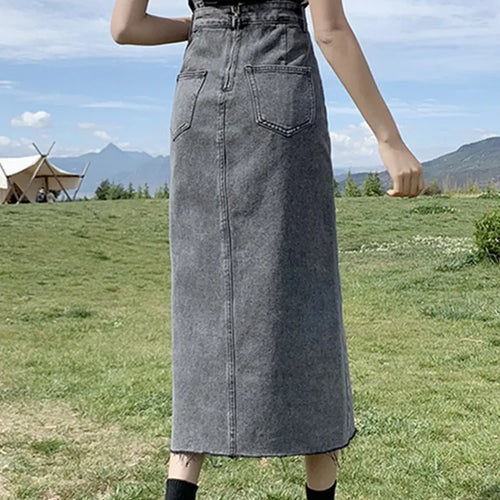 Load image into Gallery viewer, Casual Denim Dress Women Korean Style Solid Spaghetti Strap Dresses Pocket Streetwear Preppy Girl Student Dress Vestido Feminino
