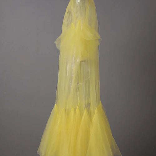 Load image into Gallery viewer, Women Black Ruffles Long Big Size Dress New Round Neck Three-quarter Sleeve Loose Fit Fashion Spring Summer 2025 JR77101
