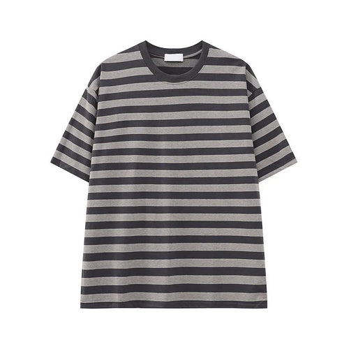 Load image into Gallery viewer, Men's Short Sleeve T-shirts New American Stripe Contrast Fashion Round Neck Male Loose Clothing Trendy Tees Casual 9W1598
