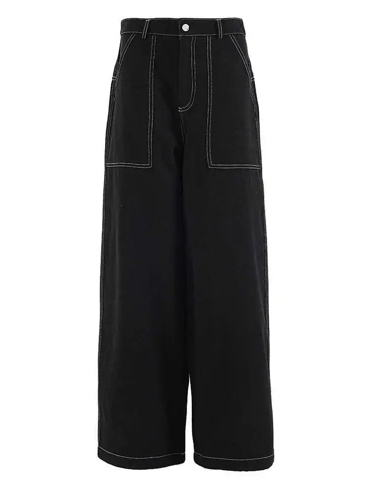 Big Size Denim Jacket Wide Leg Pants Two Piece Suit New Lapel Long Sleeve Women Fashion Tide Spring Autumn 2025 CPG2048