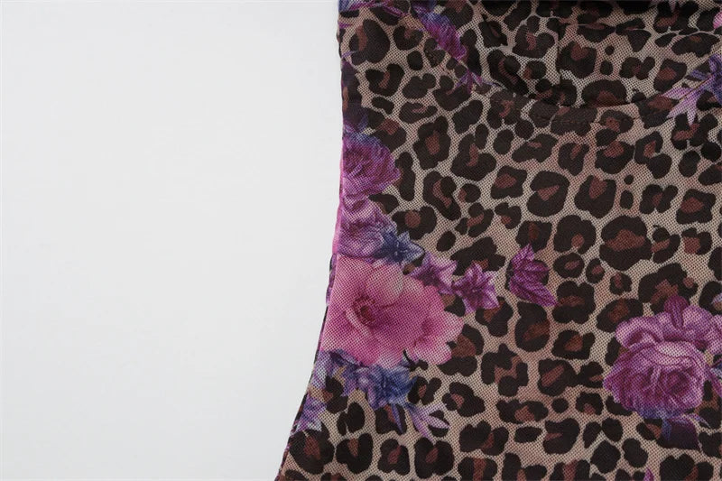 Leopard Print Sexy Skirt Two Piece Sets Women Off-shoulder Crop Tops And Mini Skirt Female Summer Beach 2 Piece Set