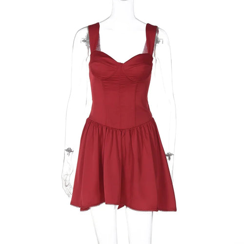 Load image into Gallery viewer, Red Backless Sexy Mini Dress Women Summer New Sleeveless Backless High Waist A-line Club Party Elegant Dress 2025
