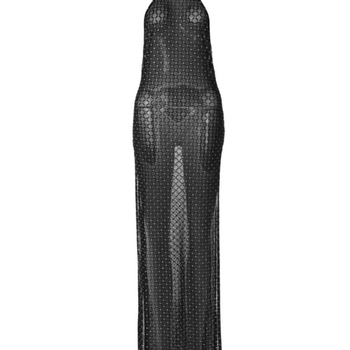 Load image into Gallery viewer, Sexy Backless Slit Perspective Dress For Women Hanging Neck Bodycon Elegant Evening Dress Female Slim Party NightClubwear
