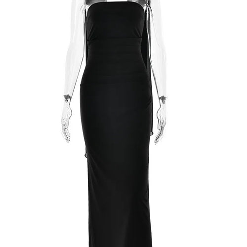 Load image into Gallery viewer, Elegant Strapless Zipper Bodycon Slit Party Club Evening Dress Women Sexy Sleeveless Backless Long Summer 2025 Vestidos

