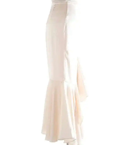 High Waist Apricot Irregular Elegant Midi Half-body Mermaid Skirt Women Fashion Tide New Spring Autumn 2025 1DJ0074