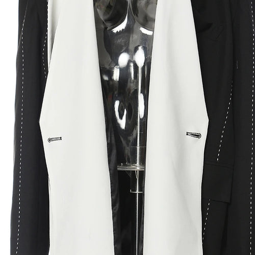 Load image into Gallery viewer, Women Topstitched Cross Big Size Blazer New Lapel Long Sleeve Loose Fit Jacket Fashion Tide Spring Autumn 2025 1DE9036
