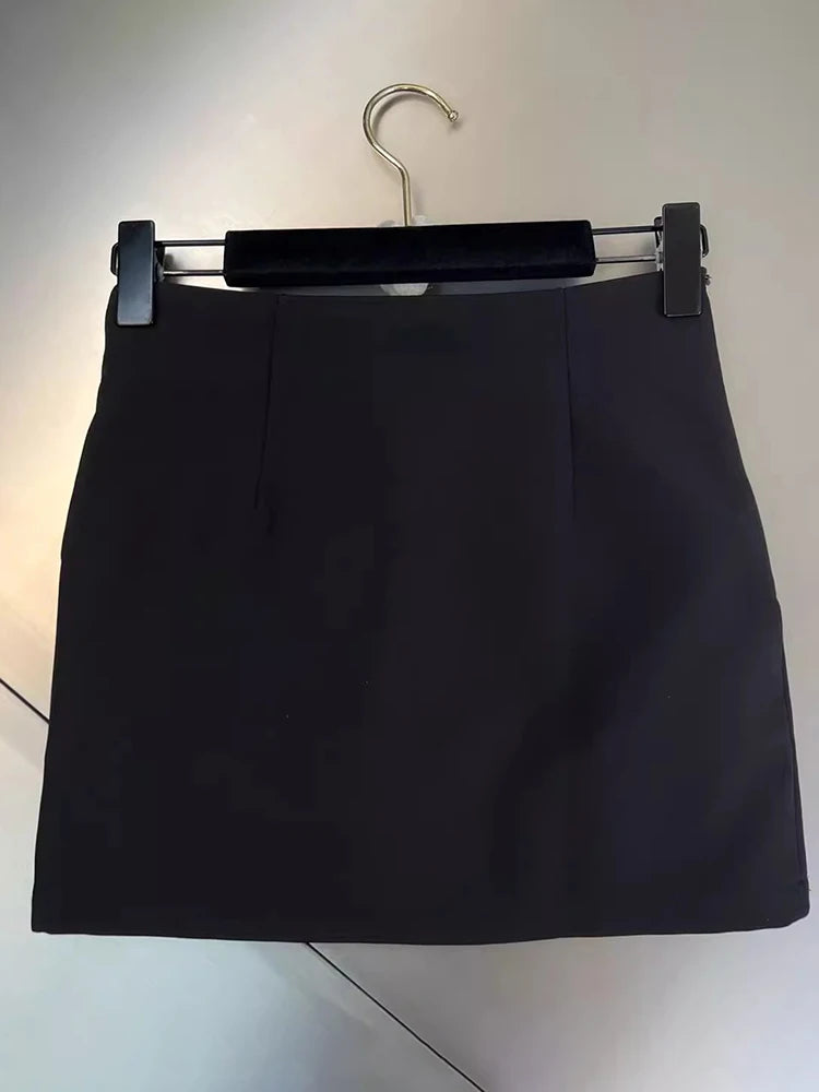 Mini Bodycon Skirts For Women High Waist A Line Patchwork Diamonds Summer Split Skirt Female Fashion Clothing