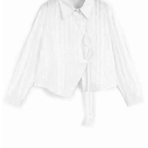 Load image into Gallery viewer, Women Black Irregular Tassels Big Size Vintage Blouse New Lapel Long Sleeve Shirt Fashion Tide Spring Autumn 2025 1DH7095
