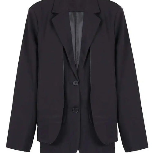 Load image into Gallery viewer, Women Black Irregular Big Size Casual Blazer New Lapel Long Sleeve Loose Fit Jacket Fashion Spring Autumn 2025 CPG0356
