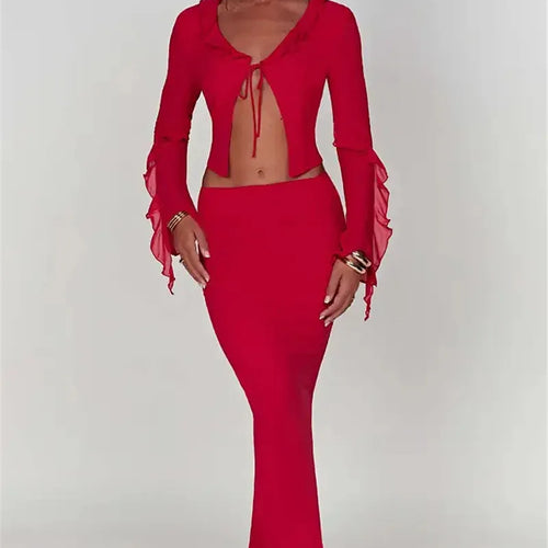 Load image into Gallery viewer, Thickened Fabric Sexy Maxi Skirt Women 2023 Autumn Winter New Solid High Waist Skinny Club Party Long Skirt Elegant
