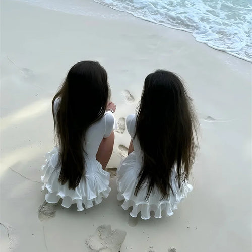 Load image into Gallery viewer, Flare Sleeve Ruffle Sexy Mini Dress Women Robe Irregular Single-breasted V Neck High Waist Slim A-line Club Dress
