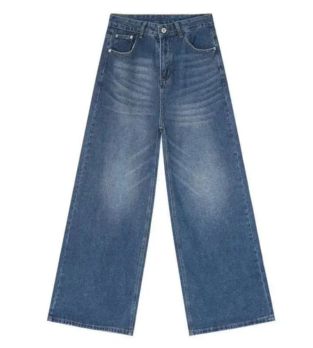 American Style Men's Jeans Gradient Color Button Pockets Male Straight Wide Leg Denim Pants Casual Spring New Chic 9C4510