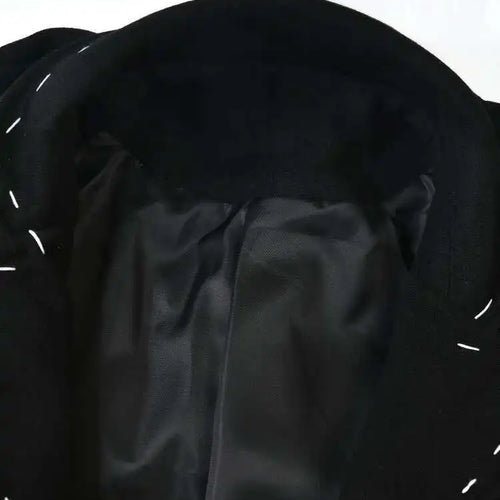 Load image into Gallery viewer, Women Black Topstitched Belted Big Size Trench New Lapel Long Sleeve Windbreaker Fashion Tide Spring Autumn 2025 1DH1762
