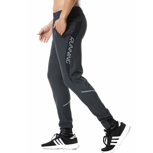 Load image into Gallery viewer, Men Running Pants zipper Reflective Football Soccer Sporting pant Training sport Pants Legging jogging Gym Trousers
