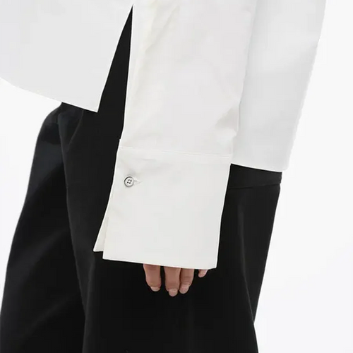 Load image into Gallery viewer, Solid Spliced Single Breasted Basics Shirts for Women Stand Neck Long Sleeves Minimalist Shirt Female Clothing New
