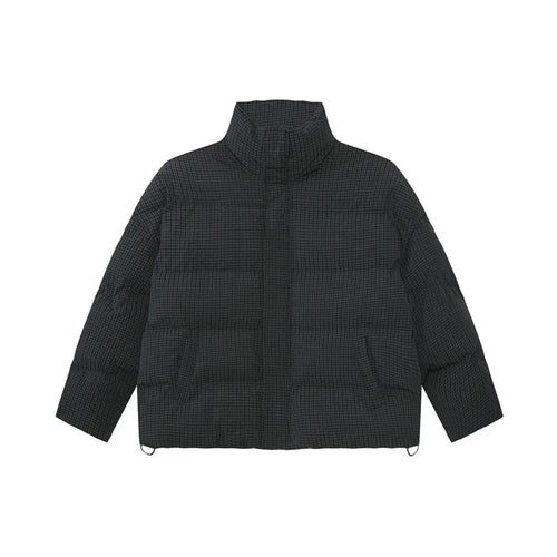 Load image into Gallery viewer, American Style Men&#39;s Cotton Coats Stand Collar Plaid Drawstring Casual Tops Thick Vintage Loose Male Padded Jackets 9C9340
