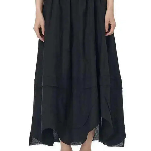 Load image into Gallery viewer, High Elastic Waist Apricot Color-block Irregular Hem A-line Skirt Women Fashion Tide New Spring Autumn 2025 1DH9961
