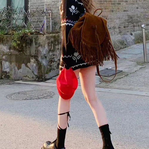 Load image into Gallery viewer, Slimming Knit Two Piece Sets for Women O Neck Long Sleeves Spliced Zipper Sweater High Waist Mini Skirt Set Female
