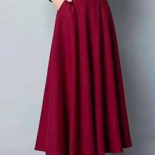 Load image into Gallery viewer, Autumn Winter Black Gray Large Size Woolen Long Skirt Women Fashion Korean Ladies Red High Waist Festival Pleated A-line Skirts
