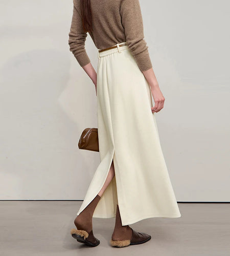 Skirts For Woman 2025 Winter New Commuter Loose Long Knitting A-Line Skirt Wool Solid Versatile Clothing Ladies 12544124