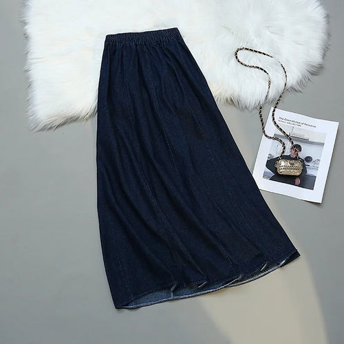 Load image into Gallery viewer, Fashion High Waist Summer Skirt Female Vintage Korean Denim Skirts Womens Elegant Faldas Mujer A-line Umbrella Jeans Skirt
