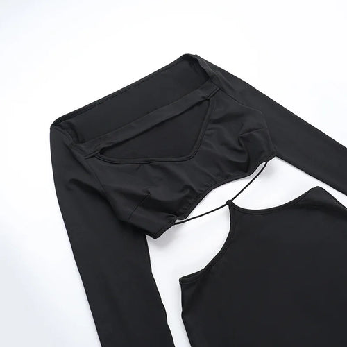 Load image into Gallery viewer, Hollow Out Long Sleeve Sexy Maxi Dress For Women Black Solid Backless Bodycon Club Party Sexy Long Dress Elegant
