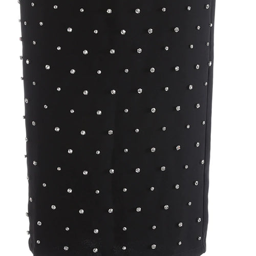 Load image into Gallery viewer, High Waist Black Rhinestones Shining Elegant Long Half-body Skirt Women Fashion Tide New Spring Autumn 2025 1DJ1269
