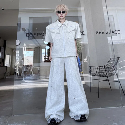 Load image into Gallery viewer, Men's Set Two-piece New Summer Multi Pockets Zipper Short Sleeve Jacket Casual Male Pants Fashion Trend 2025 9W1504
