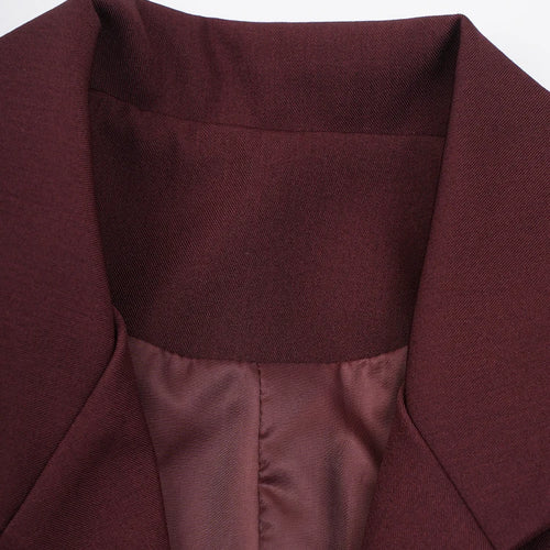 Load image into Gallery viewer, Women Wine Red Double Breasted Big Size Long Blazer New Lapel Long Sleeve Jacket Fashion Tide Spring Autumn 2025  2DB1253
