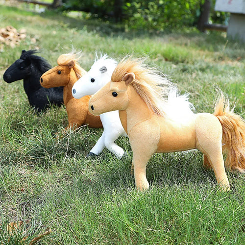 Load image into Gallery viewer, Simulation Horses Plushie Toy Stuffed Soft Animal Dolls Real Life Mustang Pillow for Children Kids Creative Birthday Decor Gifts
