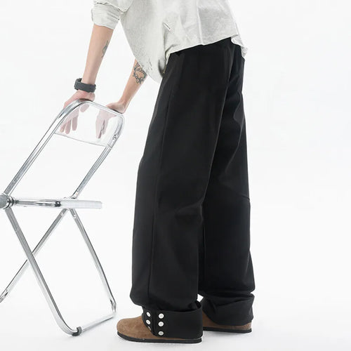 Load image into Gallery viewer, Men's Spring Casual Pants Button-bottoms Style New Kroean Handsome Solid Color Design Male Full Length Trousers 2025 9W1395
