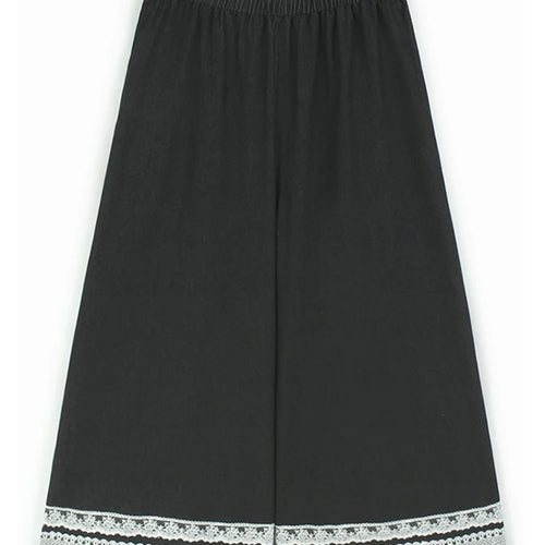 Load image into Gallery viewer, High Waist Black Lace Hem Denim Casual Long Wide Leg Jeans New Women Trousers Fashion Tide Spring Autumn 2025 1DJ1190
